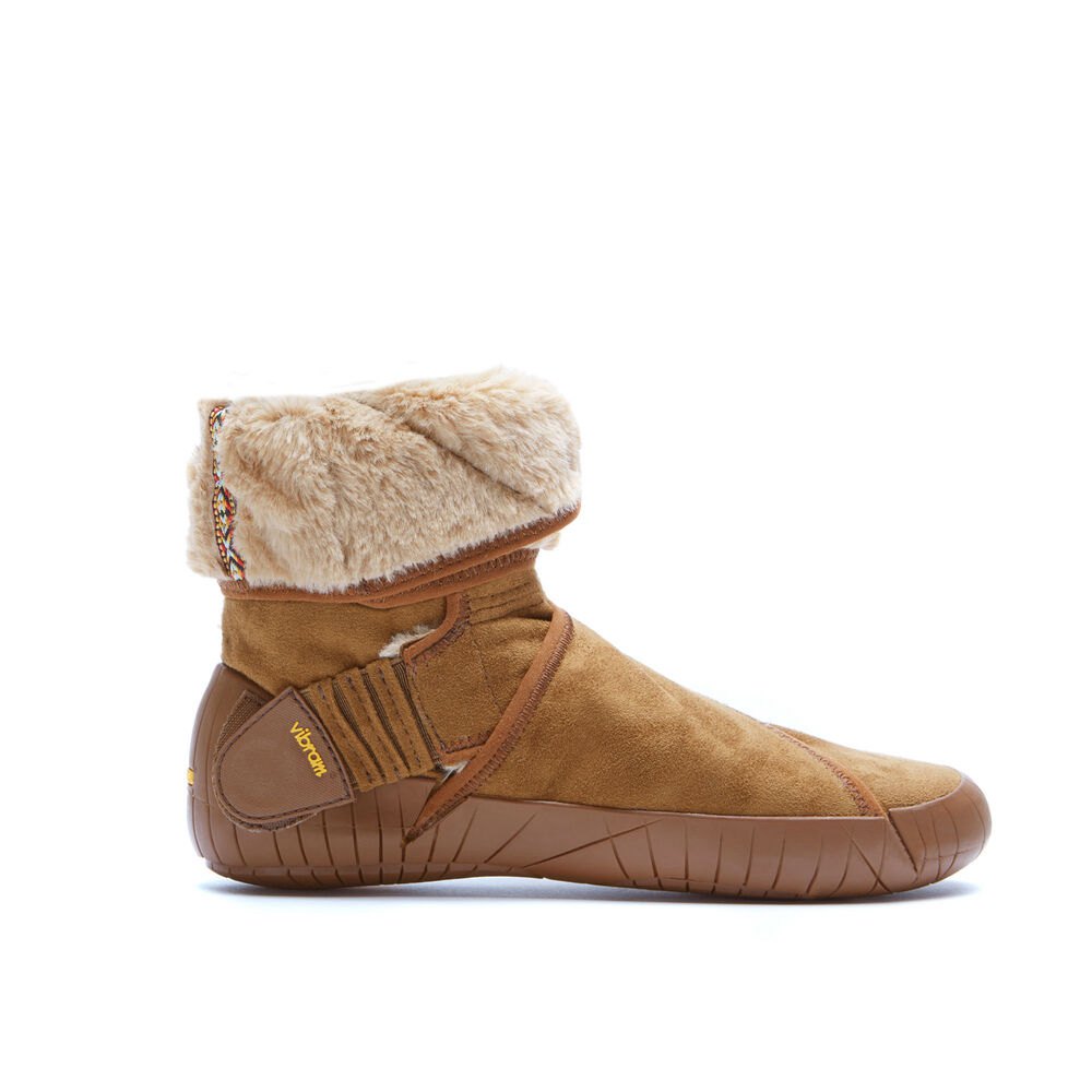 Botas Mujer Marrom - Furoshiki Classic Shearling Mid - LDVCIH-437